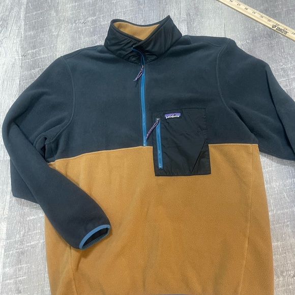 Patagonia Microdini Half Zip Pullover Mens LargeBlack Brown Style 26200